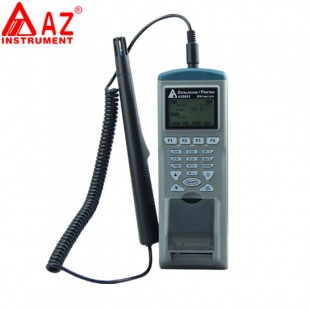 台湾衡欣AZ9851分体式温湿度记录仪印表机 工业级温湿度计 湿球温度计