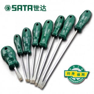 SATA世达工具62202维修工具3.2*75mm螺丝刀一字平口起子螺丝批改锥